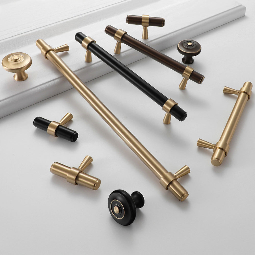 Comforsyco Retro Brass Cabinet Pulls and Knobs