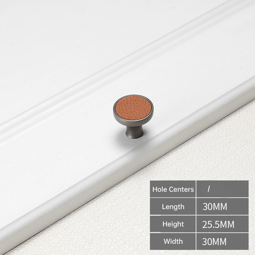 Comforsyco Retro Brown Leather Drawer Pulls