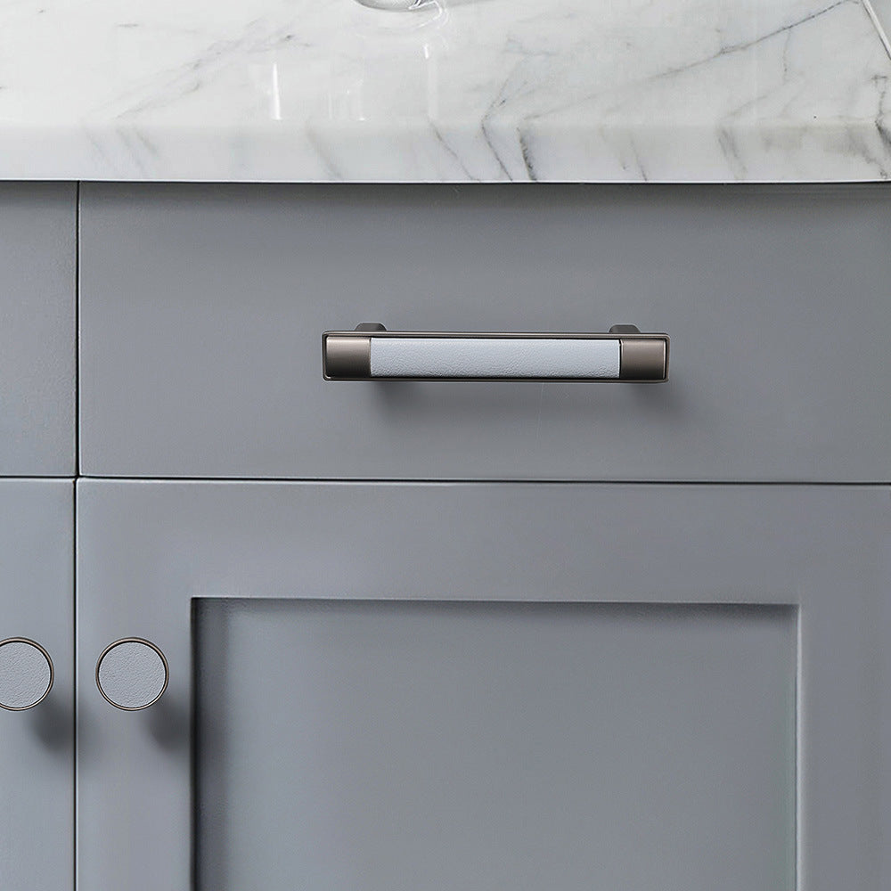 Comforsyco Retro Brown Leather Drawer Pulls