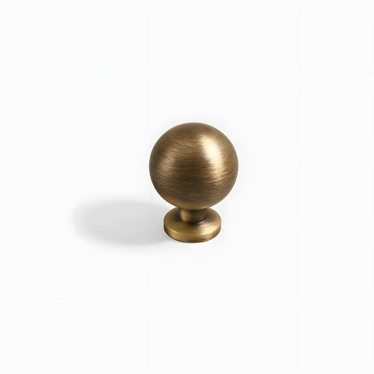 Antique bronze retro shell cup pull and round knob, shown in a focused view on a clean neutral background