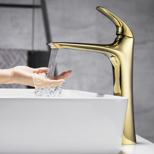 Revona Modern Tall Vessel Sink Bathroom Sink Faucet with Single Handle