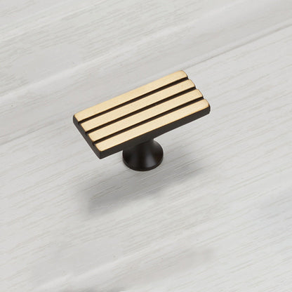 Comforsyco Ribbed Brass Cabinet Handles and Matching Knobs
