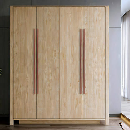Red bronze ribbed retro recessed cabinet pull, pictured in one view installed on cabinetry in context