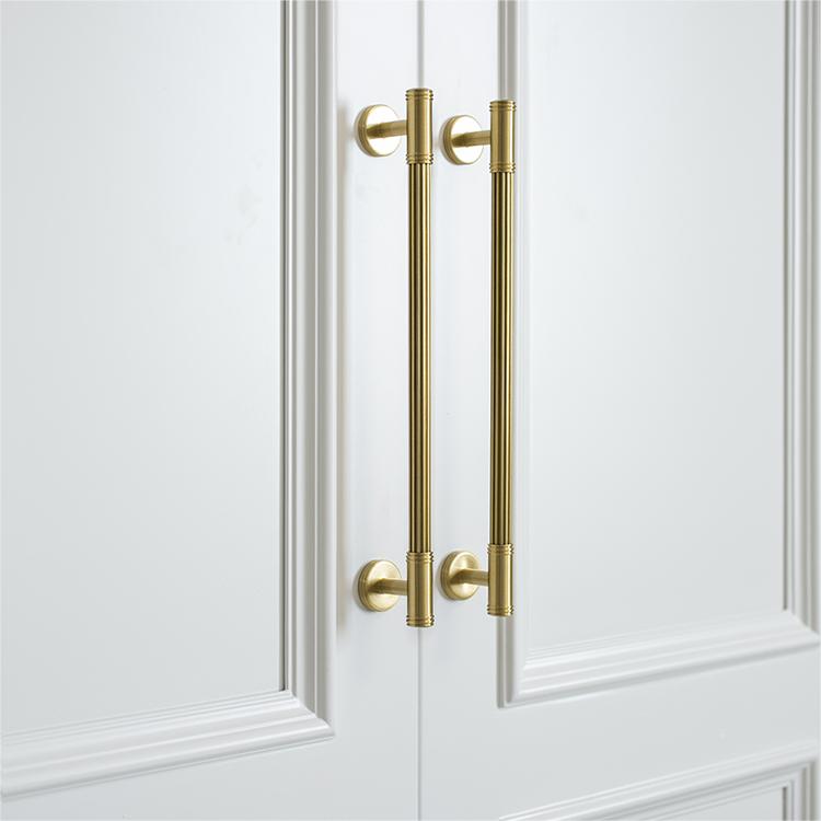 Comforsyco Ribbed Solid Brass Cabinet Pulls and Knobs
