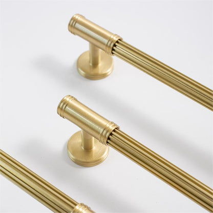 Comforsyco Ribbed Solid Brass Cabinet Pulls and Knobs