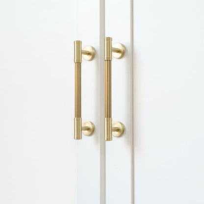 Comforsyco Ribbed Solid Brass Cabinet Pulls and Knobs