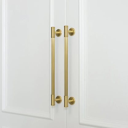 Comforsyco Ribbed Solid Brass Cabinet Pulls and Knobs