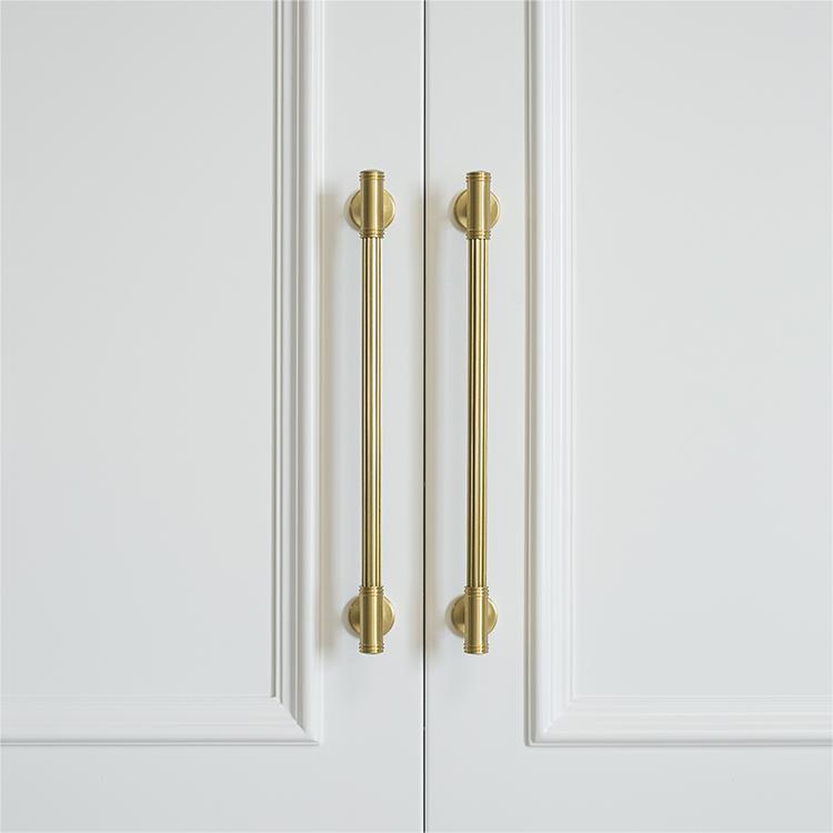 Comforsyco Ribbed Solid Brass Cabinet Pulls and Knobs