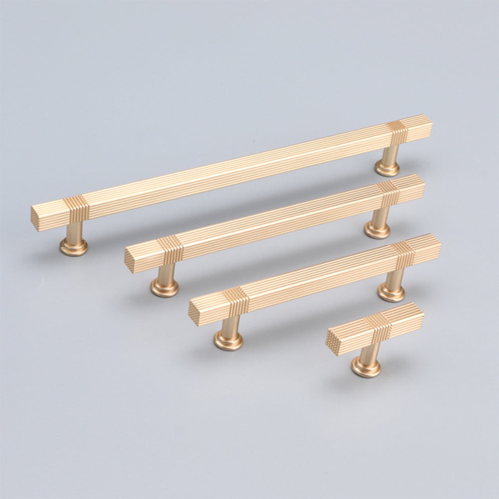 Comforsyco Ribbed Square Bar Cabinet Pulls and Drawer Handles