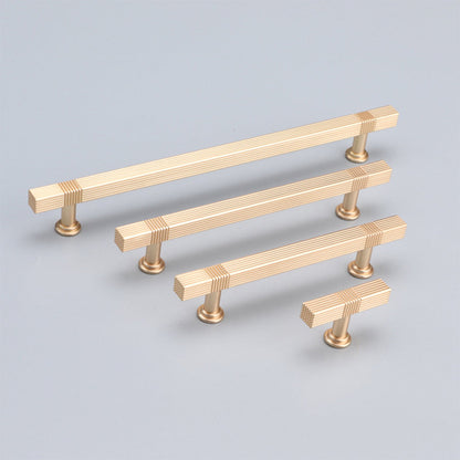 Comforsyco Ribbed Square Bar Cabinet Pulls and Drawer Handles