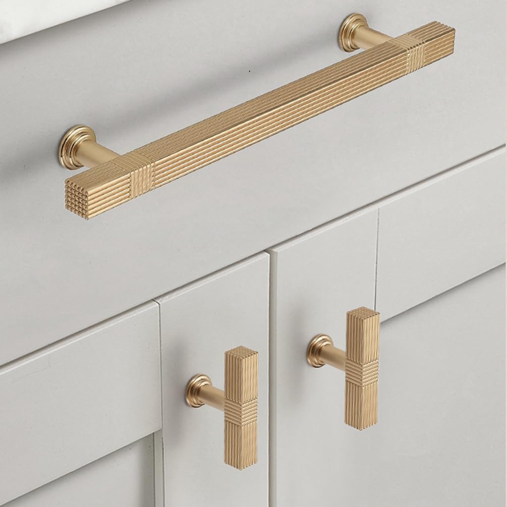 Comforsyco Ribbed Square Bar Cabinet Pulls and Drawer Handles