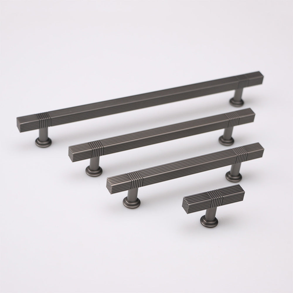 Comforsyco Ribbed Square Bar Cabinet Pulls and Drawer Handles