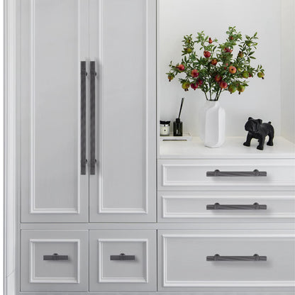 Comforsyco Ribbed Square Bar Cabinet Pulls and Drawer Handles