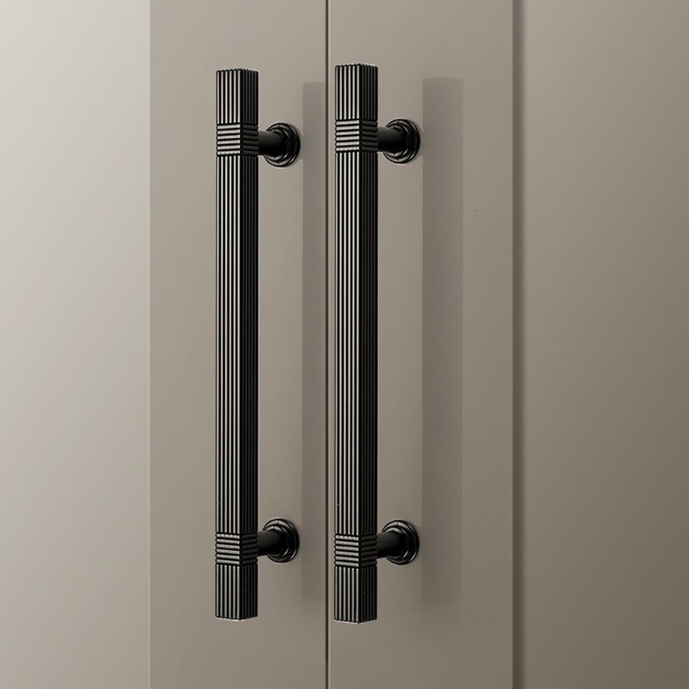 Comforsyco Ribbed Square Bar Cabinet Pulls and Drawer Handles