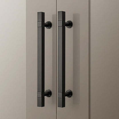 Comforsyco Ribbed Square Bar Cabinet Pulls and Drawer Handles