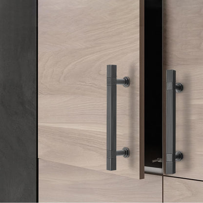 Comforsyco Ribbed Square Bar Cabinet Pulls and Drawer Handles