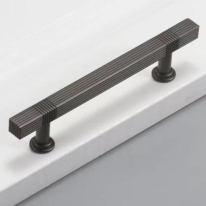 Comforsyco Ribbed Square Bar Cabinet Pulls and Drawer Handles