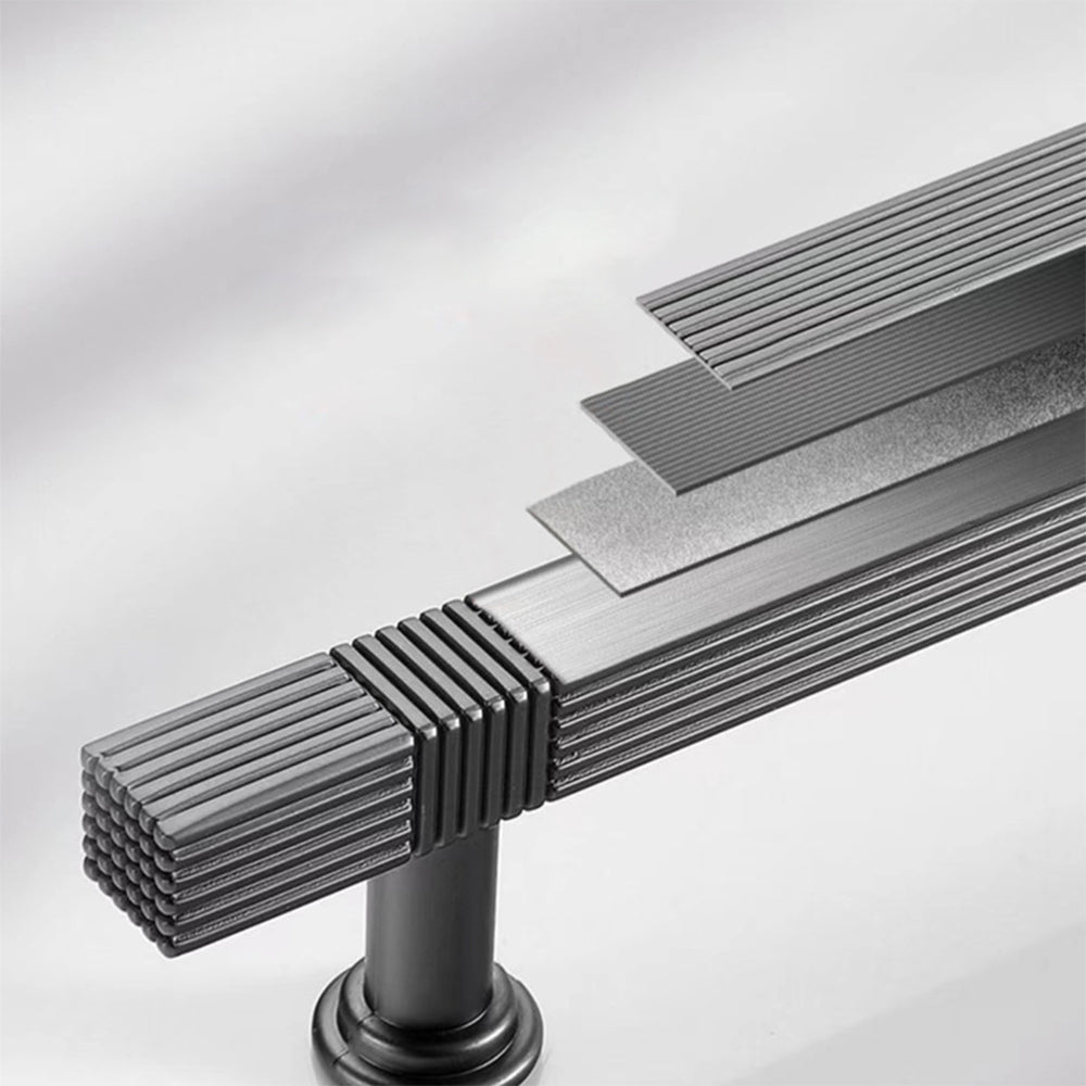Comforsyco Ribbed Square Bar Cabinet Pulls and Drawer Handles
