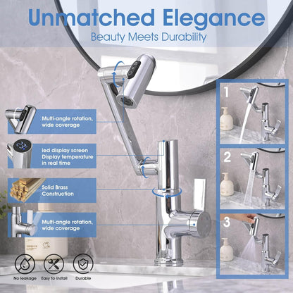 Rotelle Smart Multi-Angle Rotating Bathroom Sink Faucet