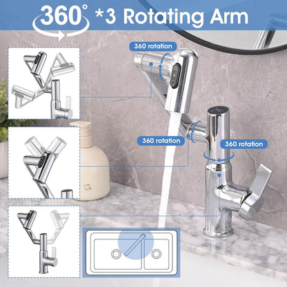 Rotelle Smart Multi-Angle Rotating Bathroom Sink Faucet