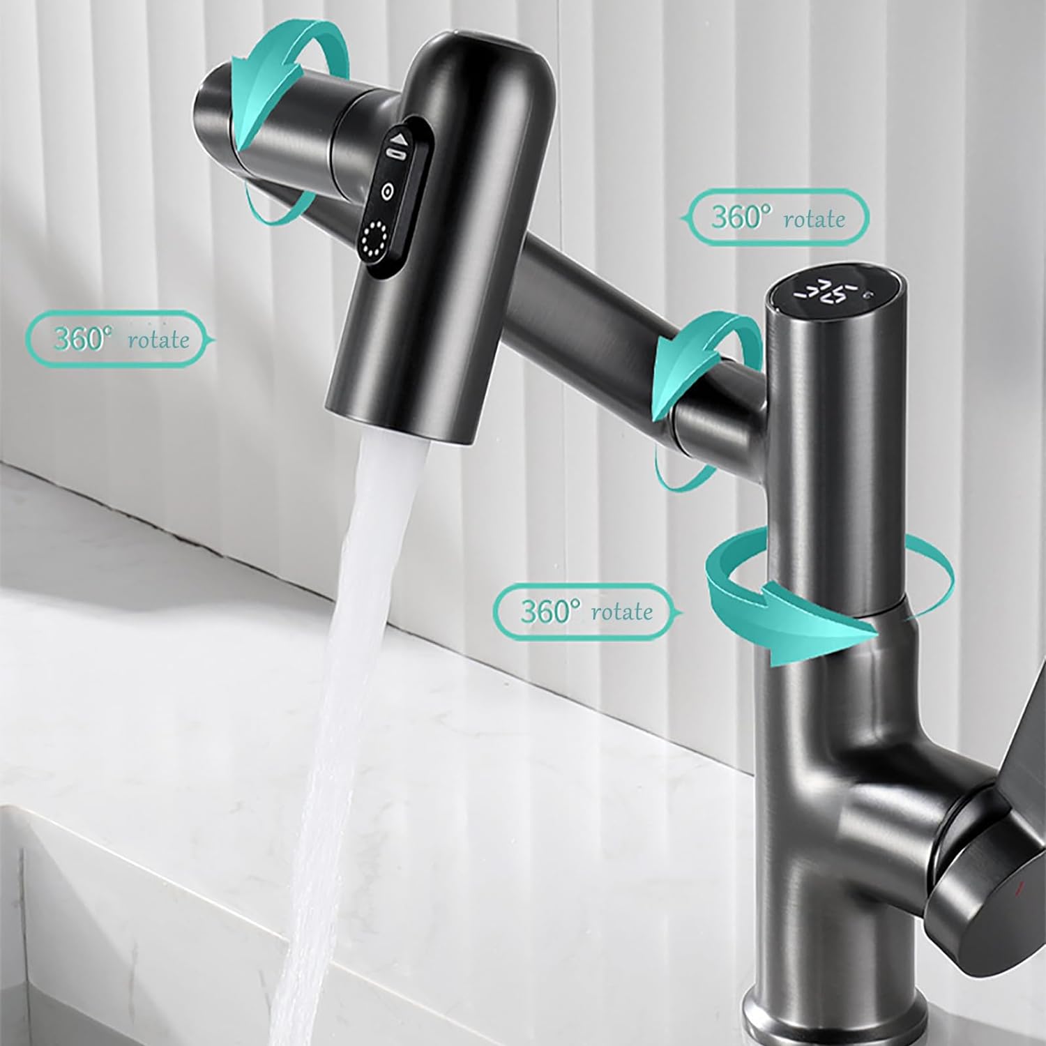 Rotelle Smart Multi-Angle Rotating Bathroom Sink Faucet