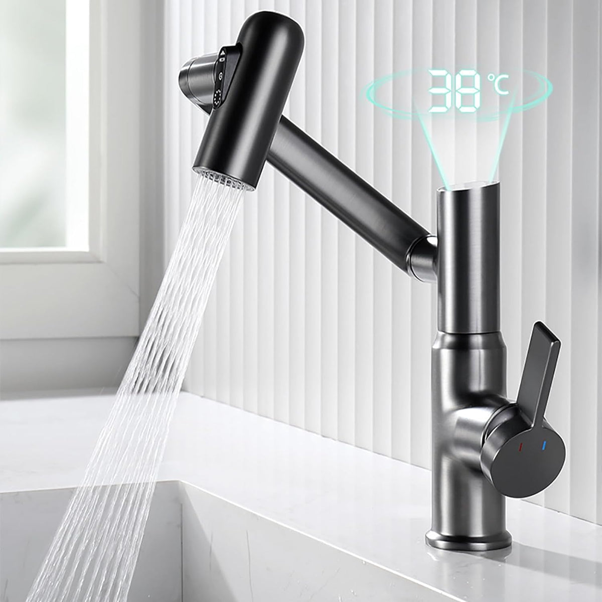 Rotelle Smart Multi-Angle Rotating Bathroom Sink Faucet