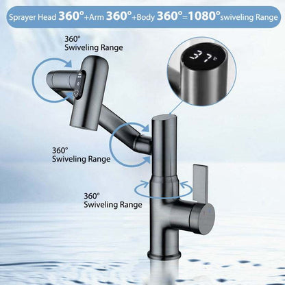 Rotelle Smart Multi-Angle Rotating Bathroom Sink Faucet