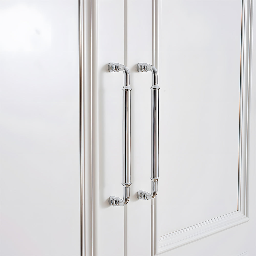 Comforsyco Round Bar Brass Cabinet Handles and Knobs for Wardrobes