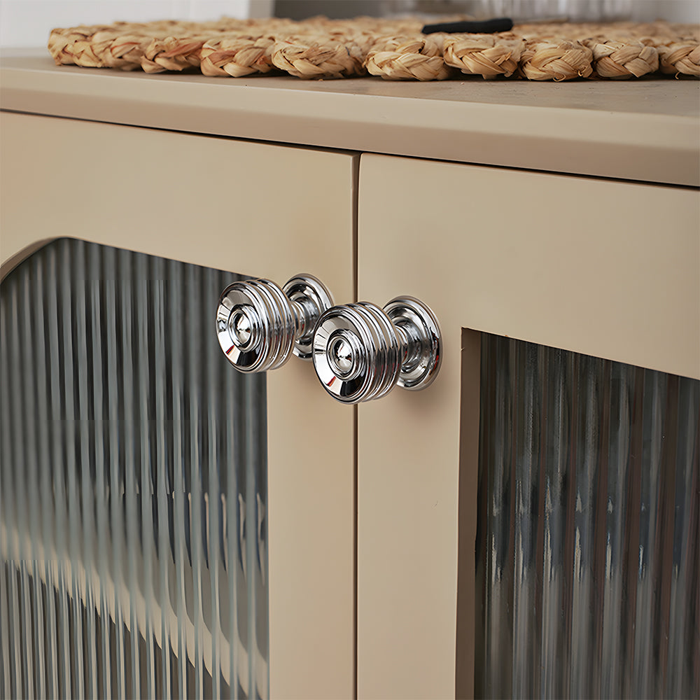 Comforsyco Round Bar Brass Cabinet Handles and Knobs for Wardrobes