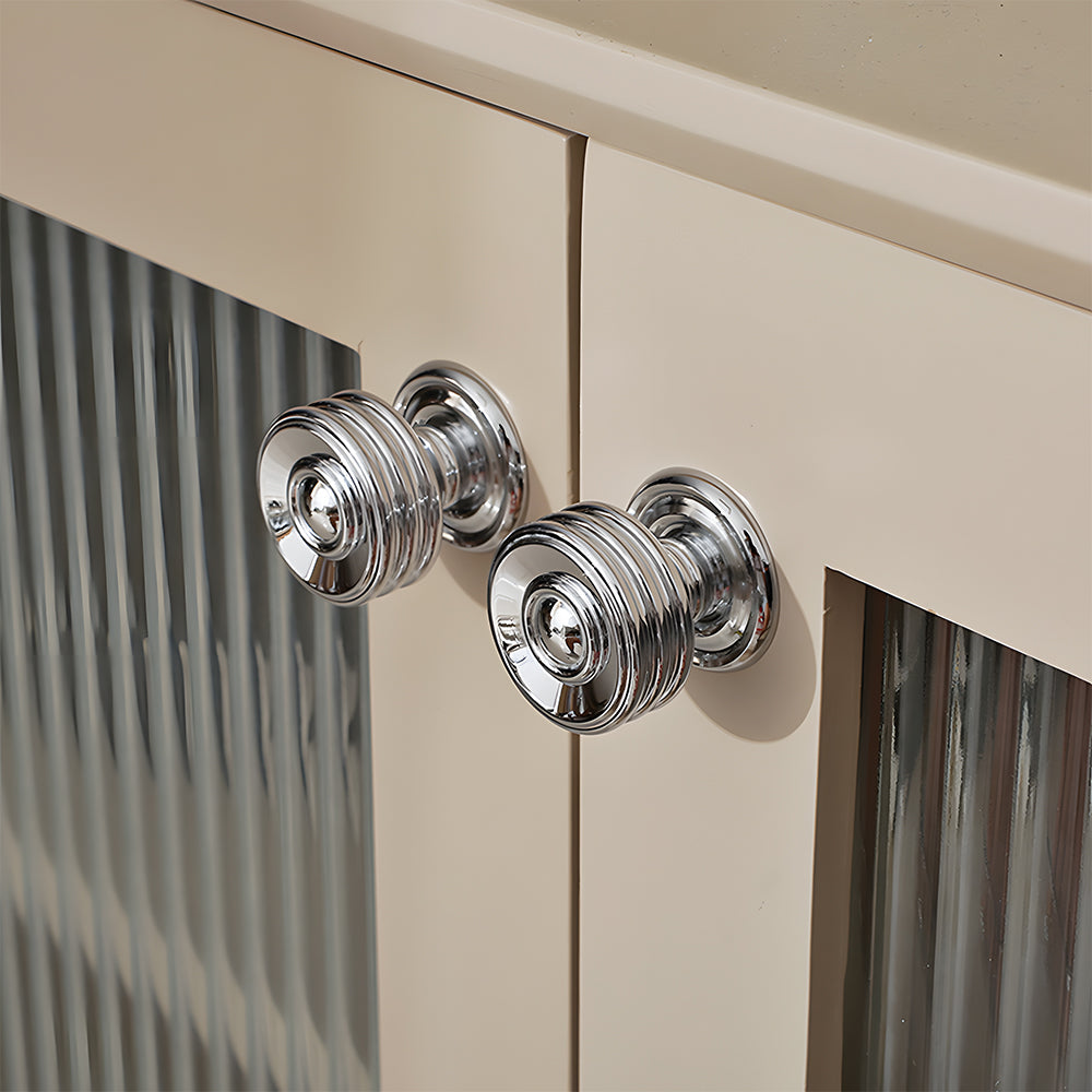 Comforsyco Round Bar Brass Cabinet Handles and Knobs for Wardrobes