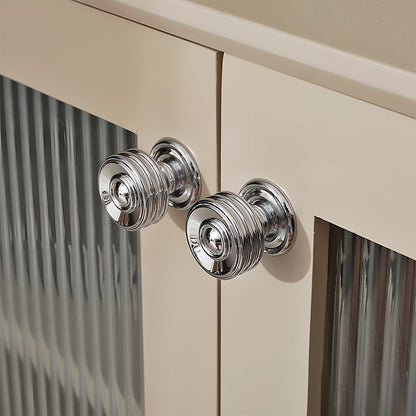 Comforsyco Round Bar Brass Cabinet Handles and Knobs for Wardrobes