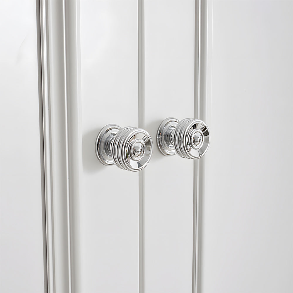 Comforsyco Round Bar Brass Cabinet Handles and Knobs for Wardrobes