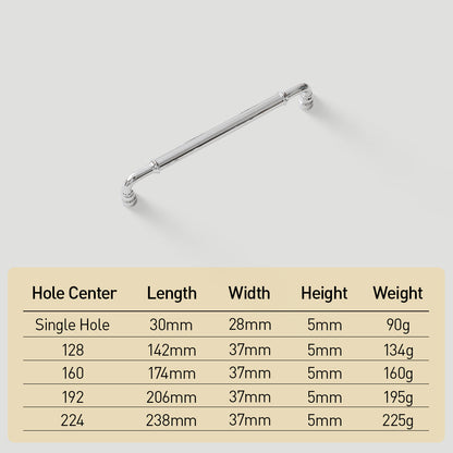 Comforsyco Round Bar Brass Cabinet Handles and Knobs for Wardrobes