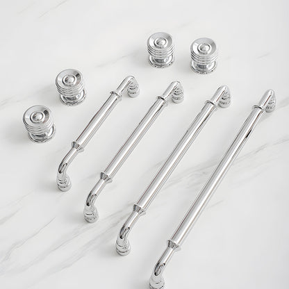 Comforsyco Round Bar Brass Cabinet Handles and Knobs for Wardrobes