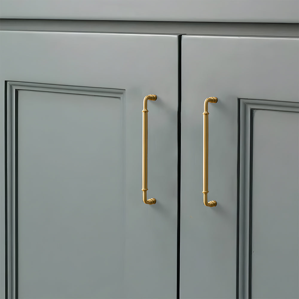 Comforsyco Round Bar Brass Cabinet Handles and Knobs for Wardrobes