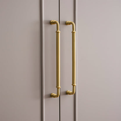Comforsyco Round Bar Brass Cabinet Handles and Knobs for Wardrobes