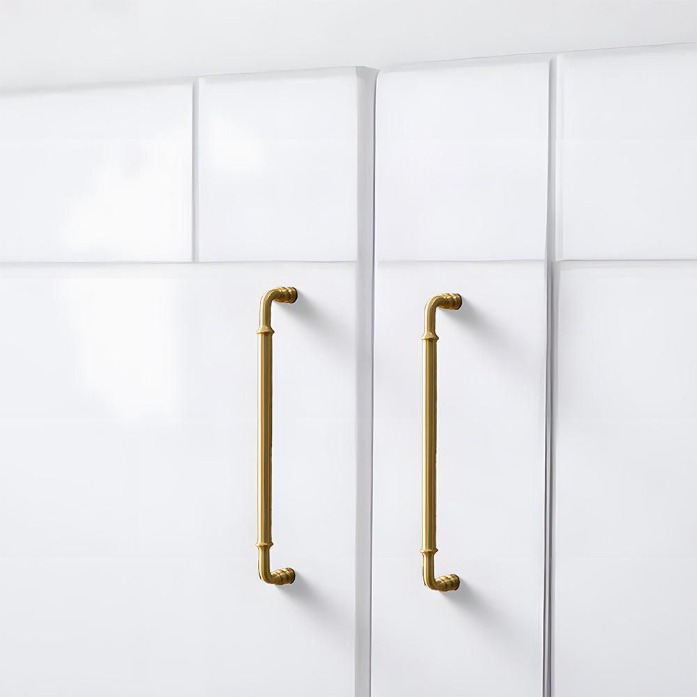Comforsyco Round Bar Brass Cabinet Handles and Knobs for Wardrobes