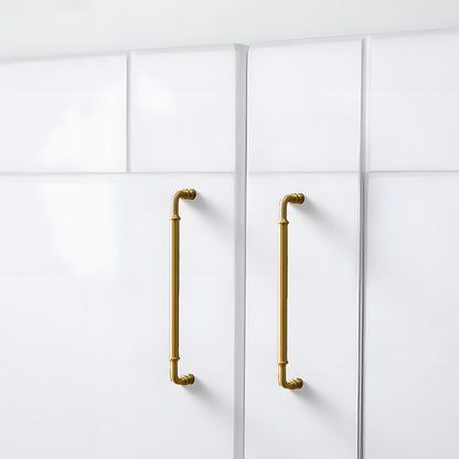 Comforsyco Round Bar Brass Cabinet Handles and Knobs for Wardrobes