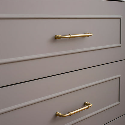 Comforsyco Round Bar Brass Cabinet Handles and Knobs for Wardrobes
