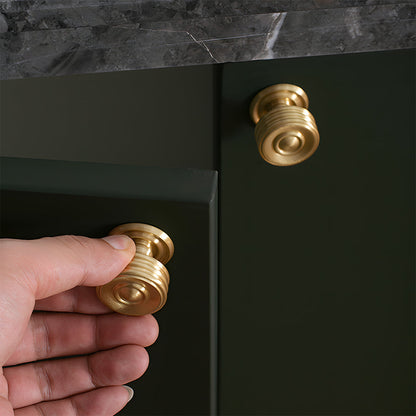 Comforsyco Round Bar Brass Cabinet Handles and Knobs for Wardrobes