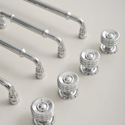 Comforsyco Round Bar Brass Cabinet Handles and Knobs for Wardrobes