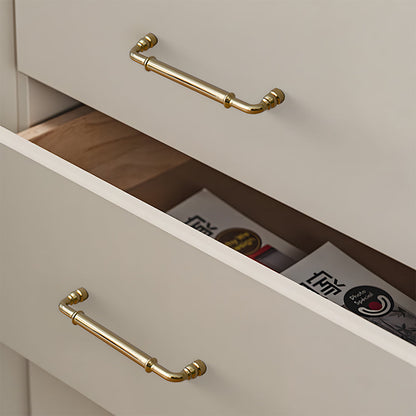 Comforsyco Round Bar Brass Cabinet Handles and Knobs for Wardrobes