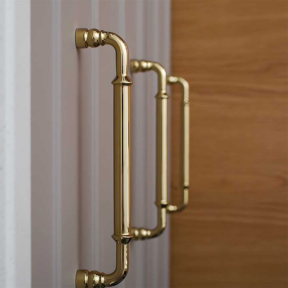 Comforsyco Round Bar Brass Cabinet Handles and Knobs for Wardrobes