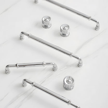 Comforsyco Round Bar Brass Cabinet Handles and Knobs for Wardrobes