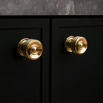 Comforsyco Round Bar Brass Cabinet Handles and Knobs for Wardrobes