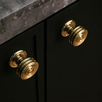 Comforsyco Round Bar Brass Cabinet Handles and Knobs for Wardrobes