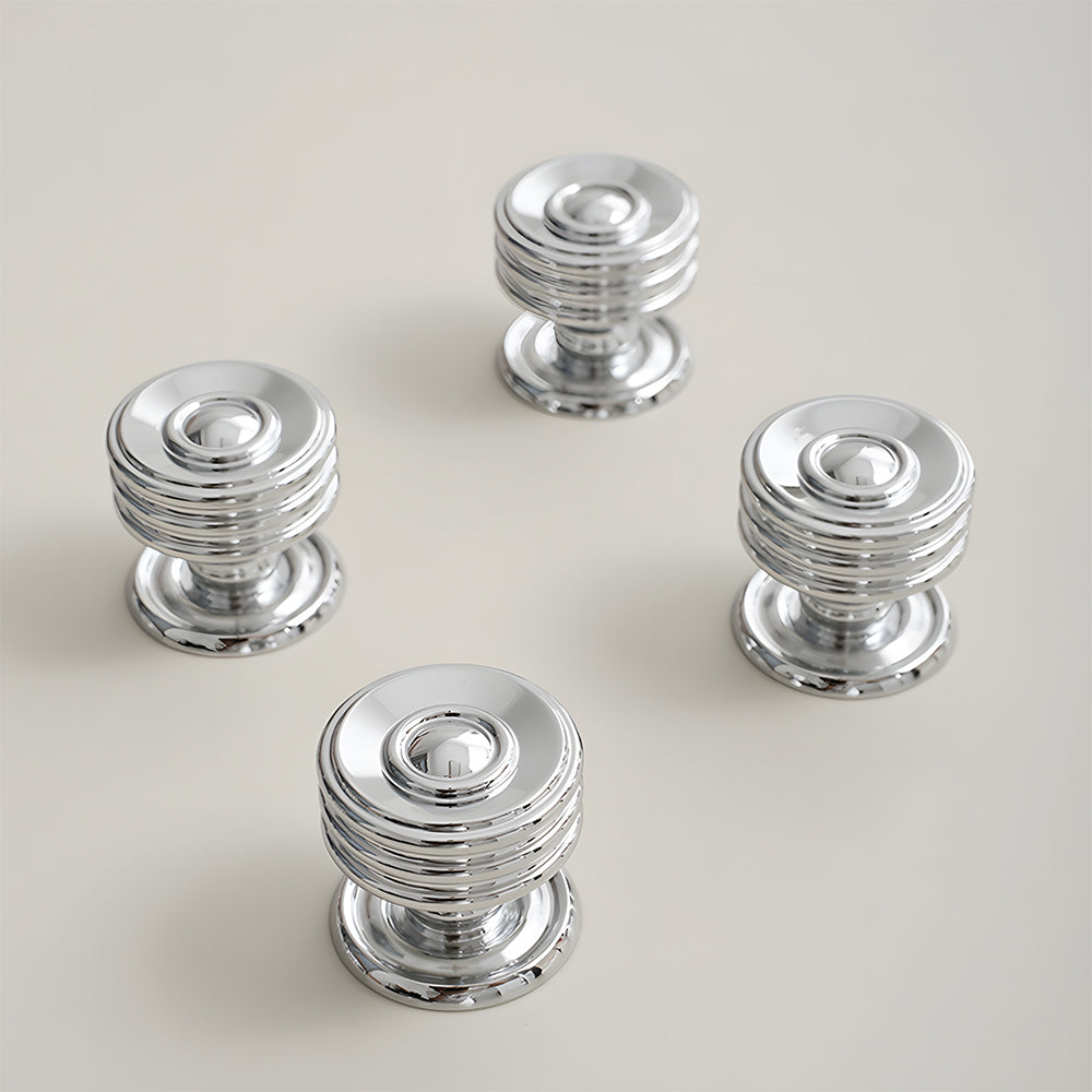 Comforsyco Round Bar Brass Cabinet Handles and Knobs for Wardrobes