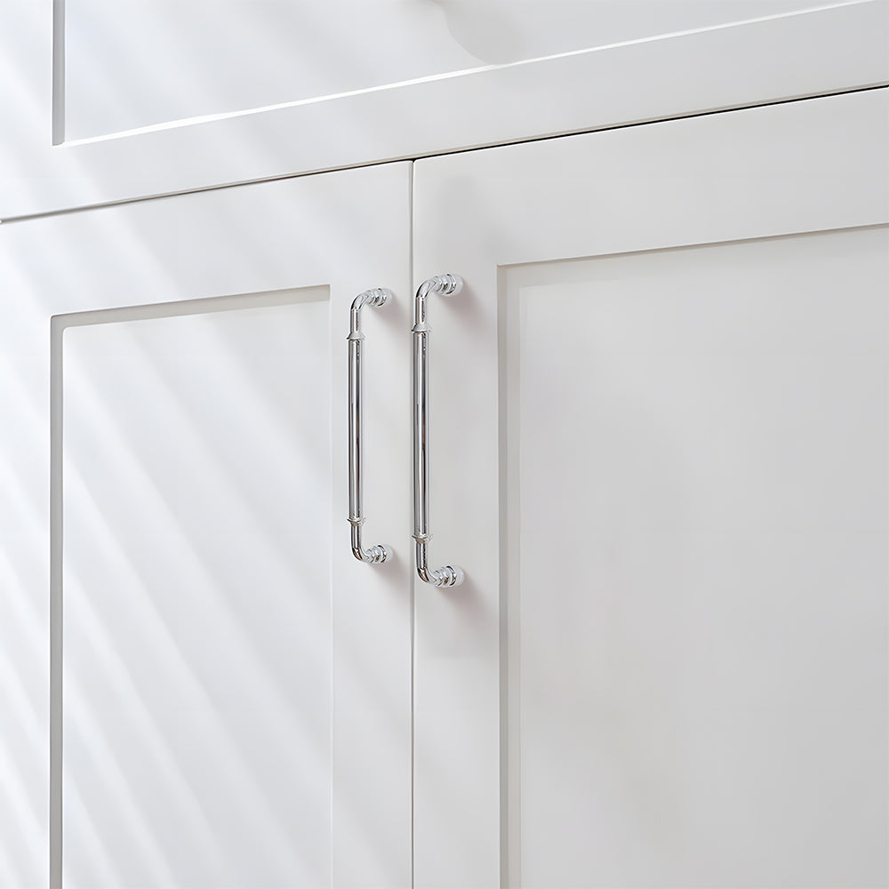 Comforsyco Round Bar Brass Cabinet Handles and Knobs for Wardrobes