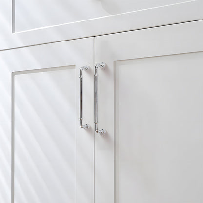 Comforsyco Round Bar Brass Cabinet Handles and Knobs for Wardrobes