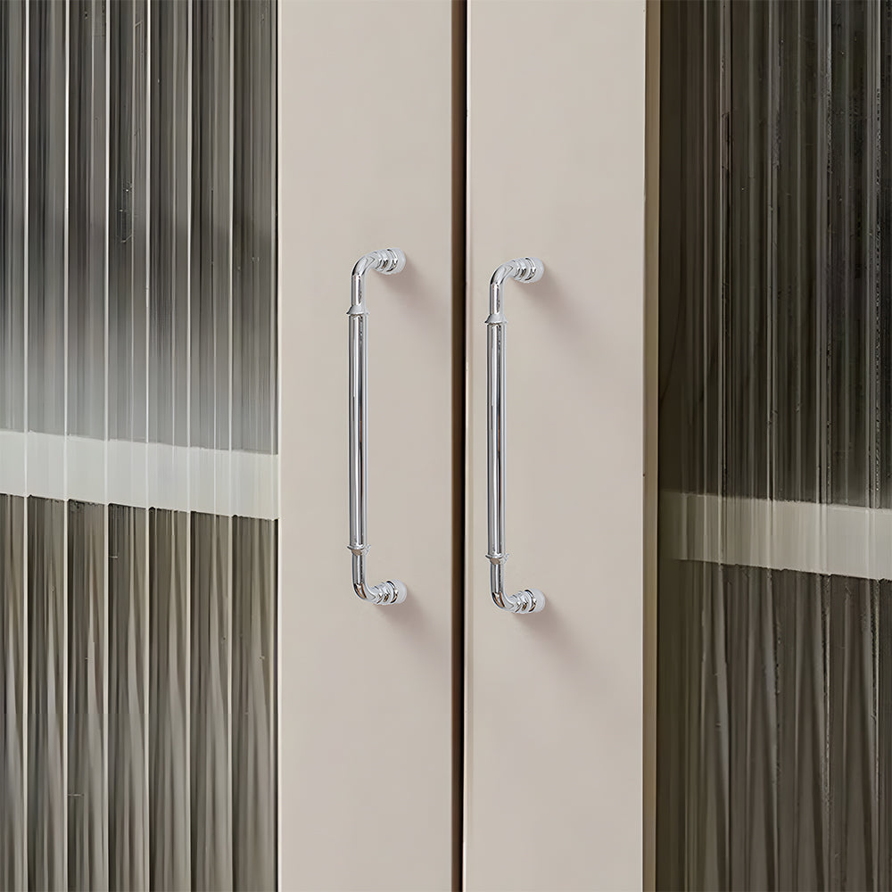 Comforsyco Round Bar Brass Cabinet Handles and Knobs for Wardrobes